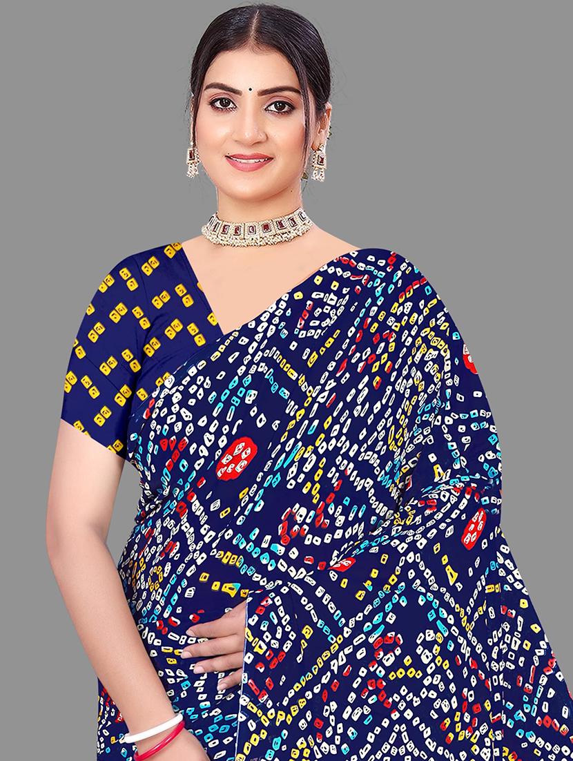 women bandhani printed saree - 21567571 - Standard Image - 3