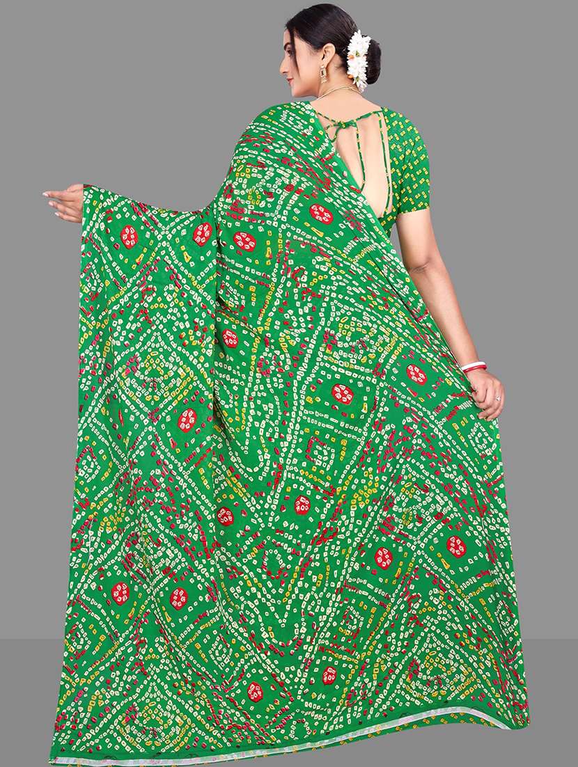women bandhani printed saree  - 21567574 -  Standard Image - 3