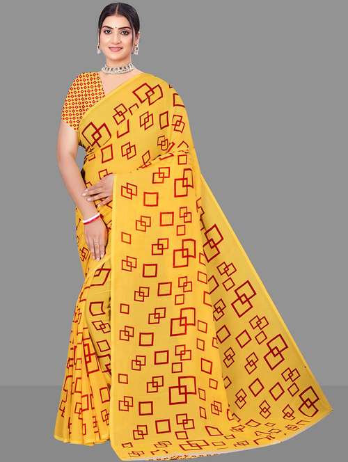 women geometric printed saree - 21567578 - Standard Image - 0