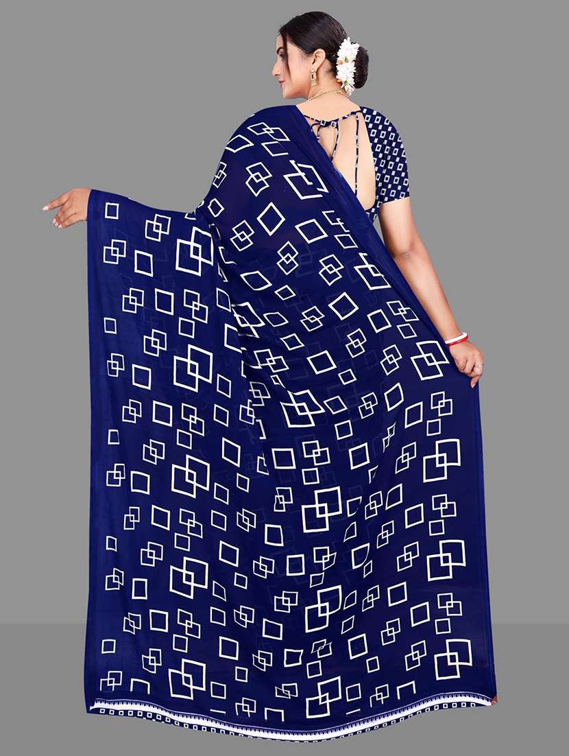 women geometric printed saree  - 21567581 -  Standard Image - 3