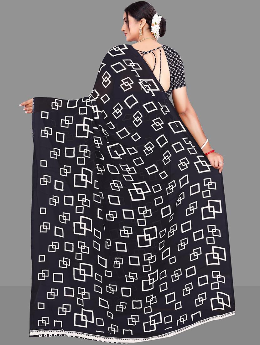 women geometric printed saree - 21567582 - Standard Image - 3