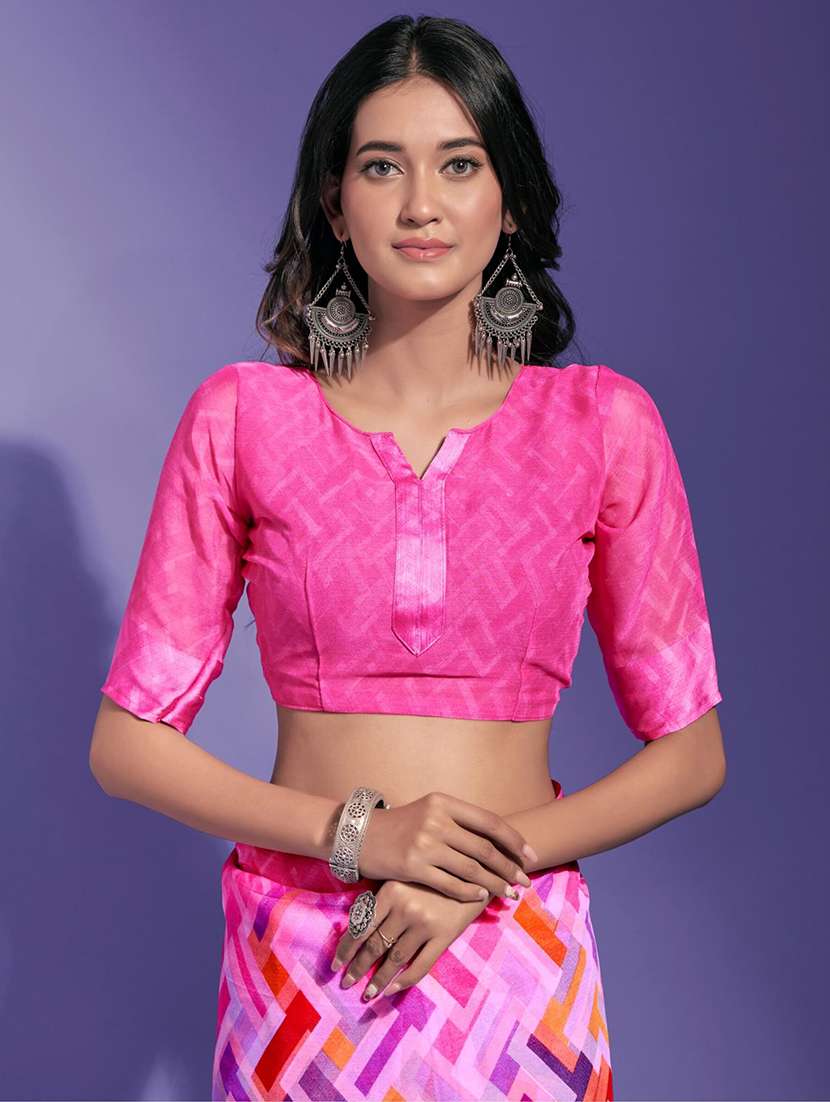 women geometric printed saree  - 21567605 -  Standard Image - 3