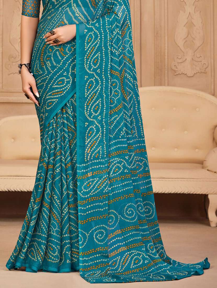 women bandhani printed saree - 21567690 -  Standard Image - 3