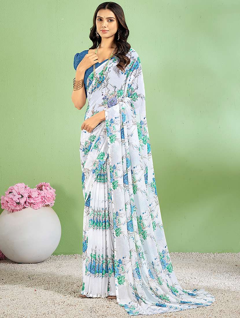women floral printed saree 
