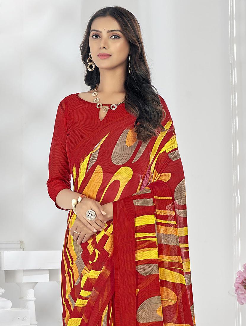 women printed saree - 21567736 - Standard Image - 3