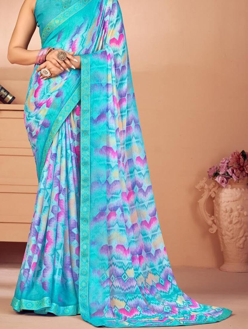 women printed saree - 21567769 - Standard Image - 3