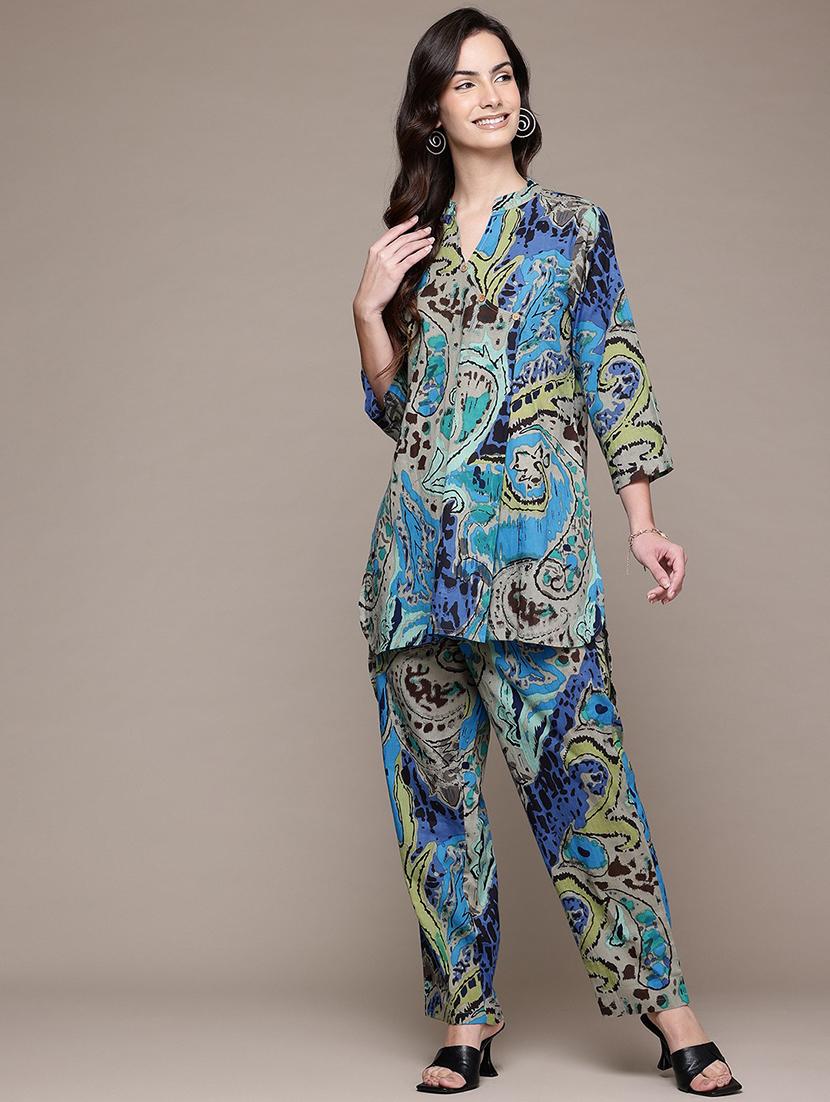 women multi color printed co-ord set - 21567824 - Zoom Image - 0