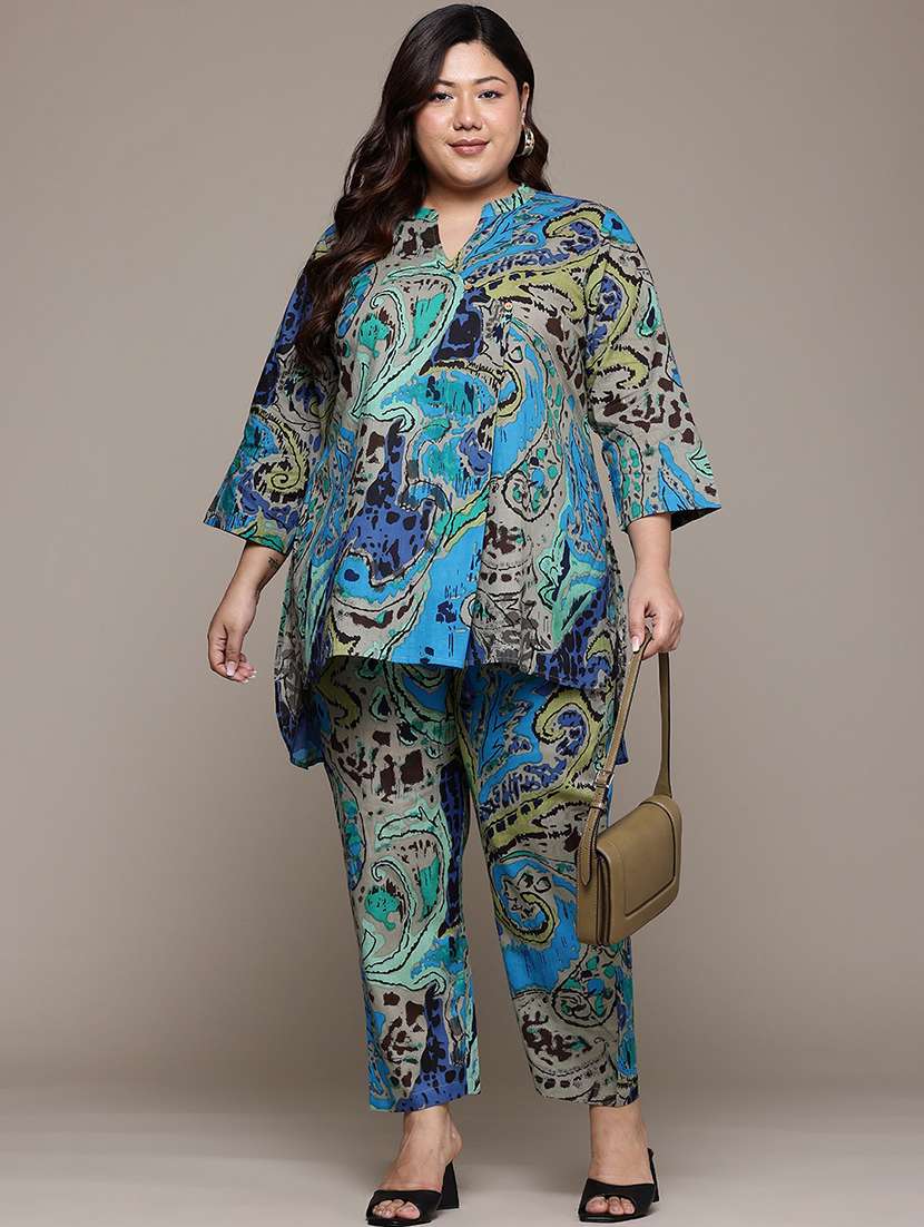 women multi colored printed co-ord set