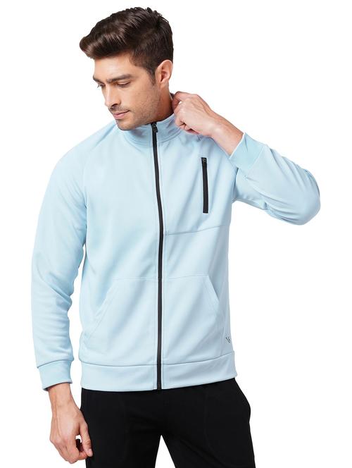 blue polyester casual jacket - 21567874 - Standard Image - 0