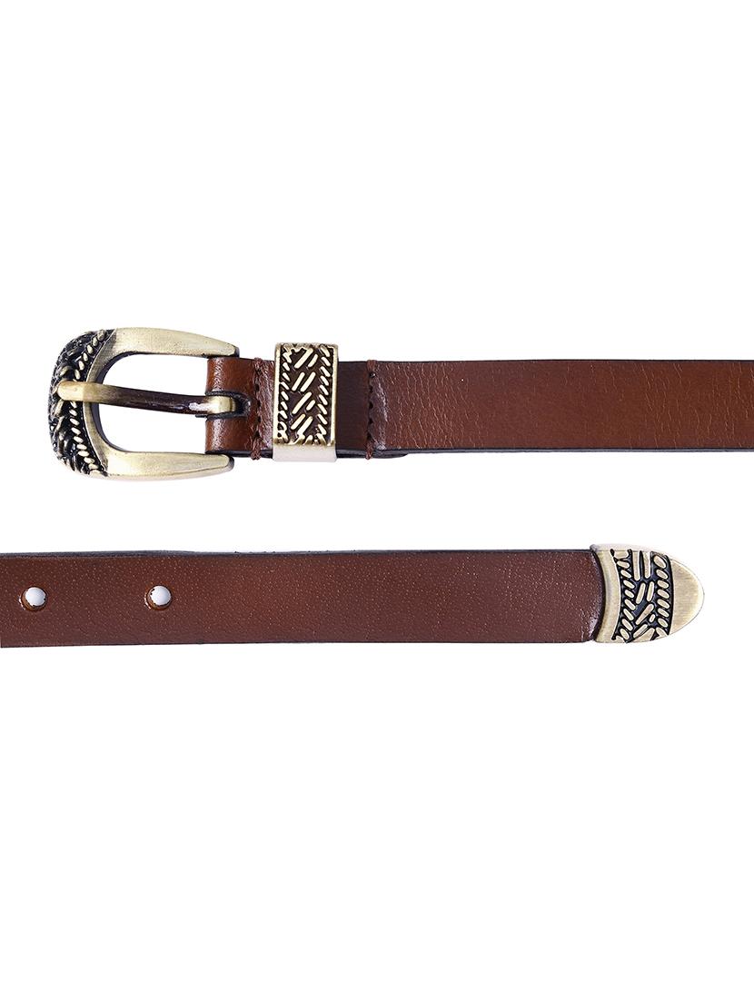 aditi wasan brown solid genuine leather women's belt - 21568185 - Standard Image - 5