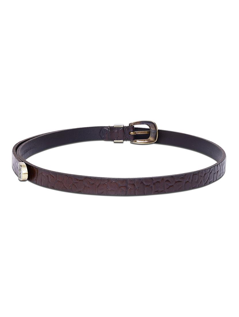 aditi wasan brown embossed genuine leather women's belt - 21568187 - Standard Image - 3