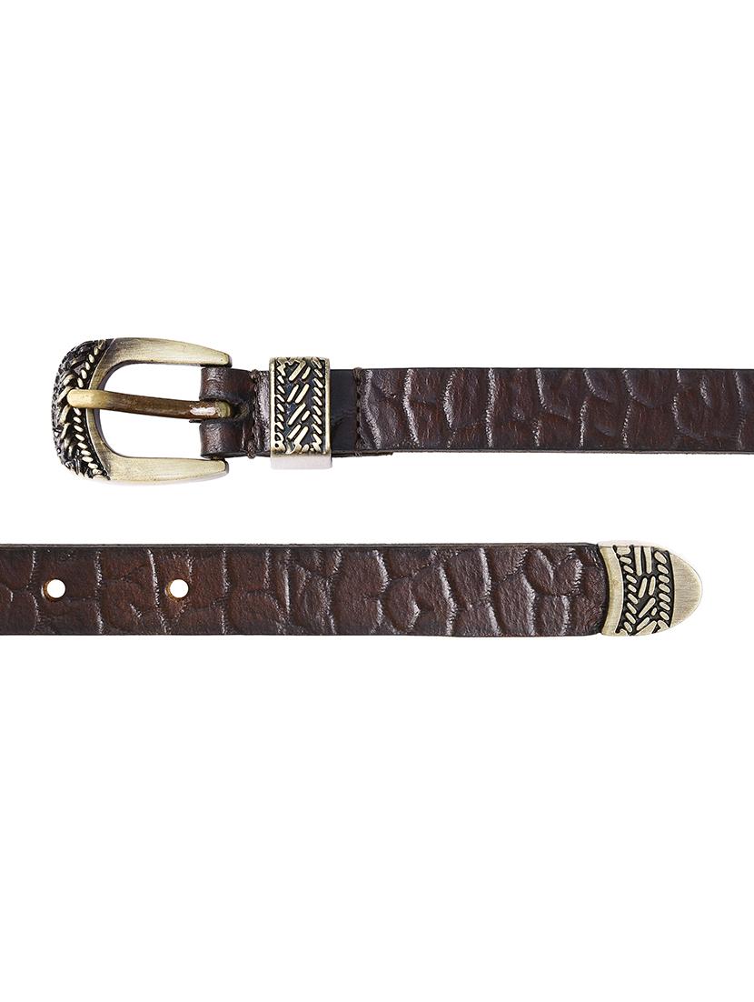 aditi wasan brown embossed genuine leather women's belt - 21568187 - Standard Image - 5
