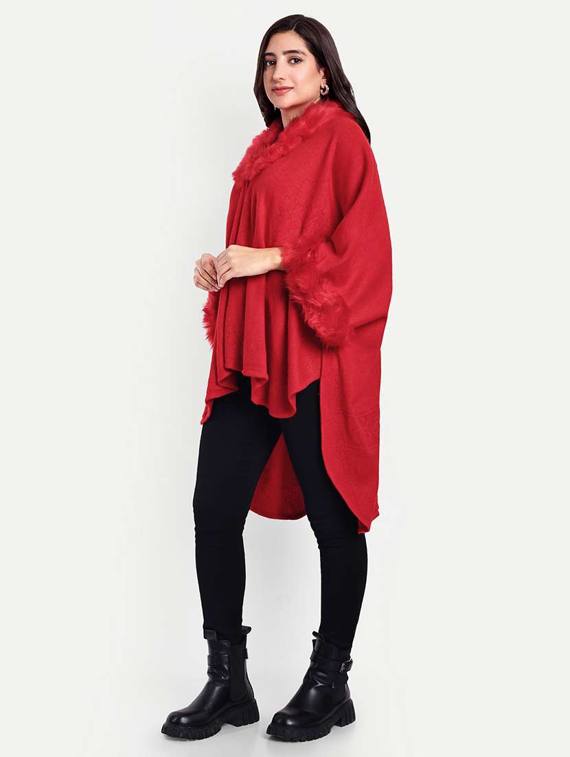 women red solid long sleeve shrug - 21568356 - Standard Image - 3