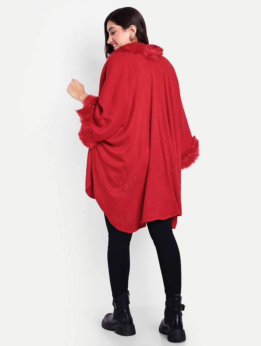 women red solid long sleeve shrug - 21568356 - Standard Image - 5
