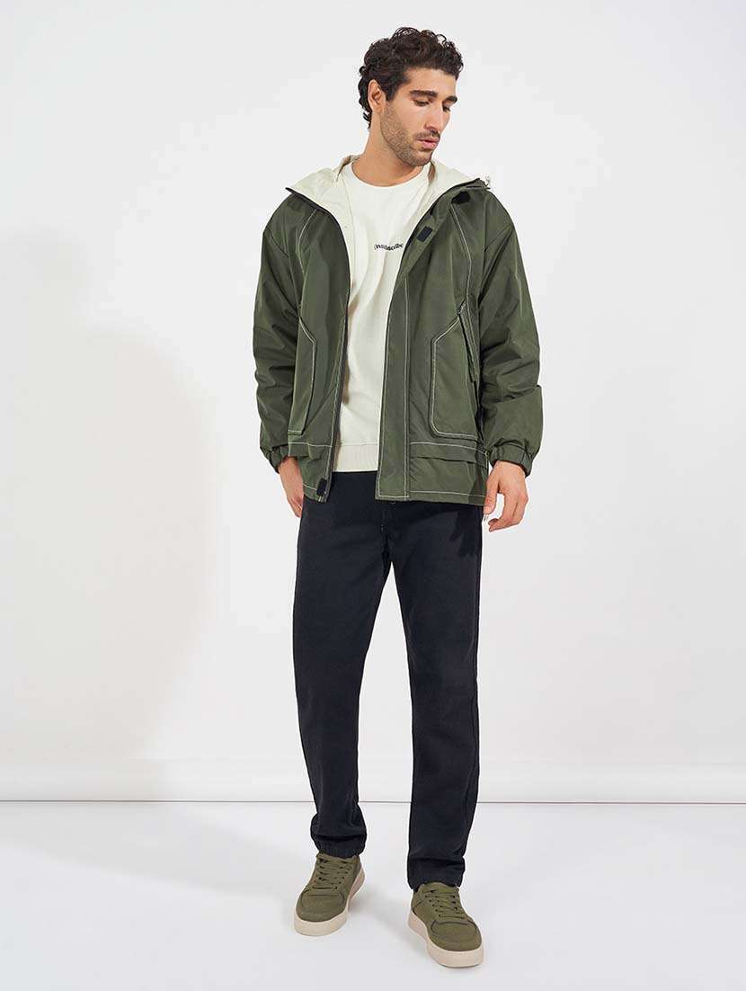 men solid long sleeves casual jacket - 21569243 -  Standard Image - 3