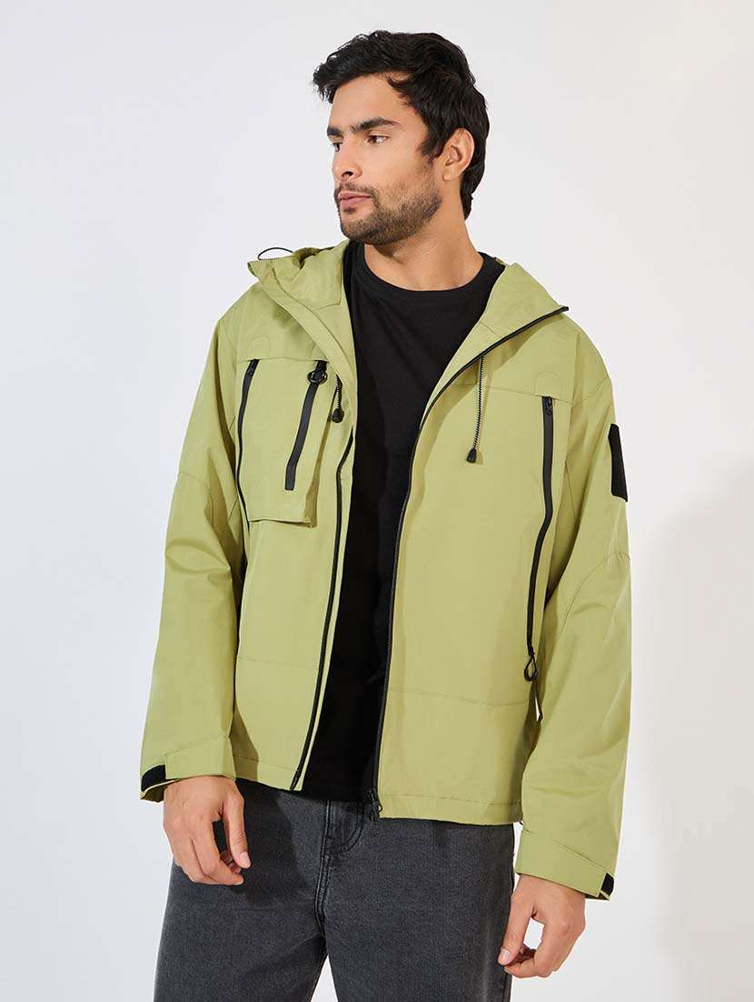 men solid long sleeves casual jacket