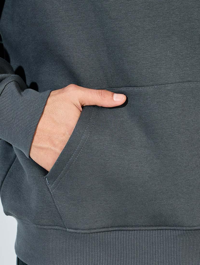men hooded plain sweatshirt - 21569280 - Standard Image - 3