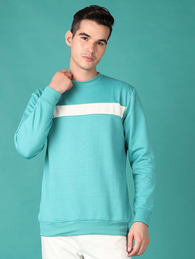 men long sleeves color block sweatshirt
