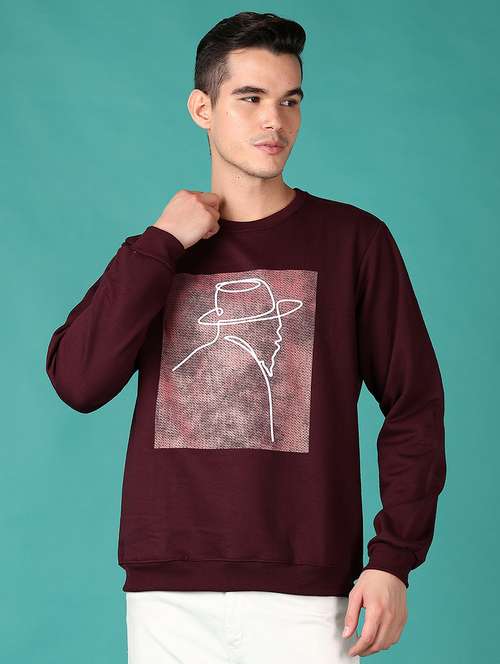 men long sleeves front print sweatshirt - 21569587 -  Standard Image - 0