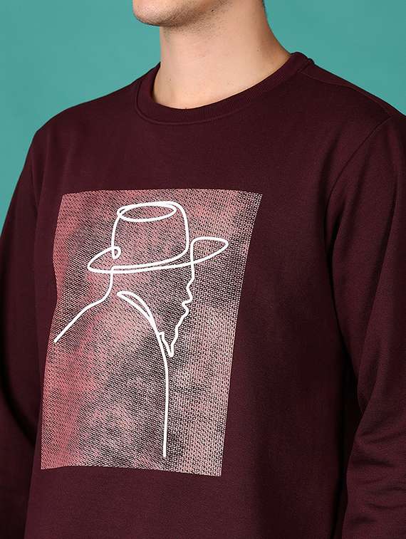 men long sleeves front print sweatshirt - 21569587 -  Standard Image - 5