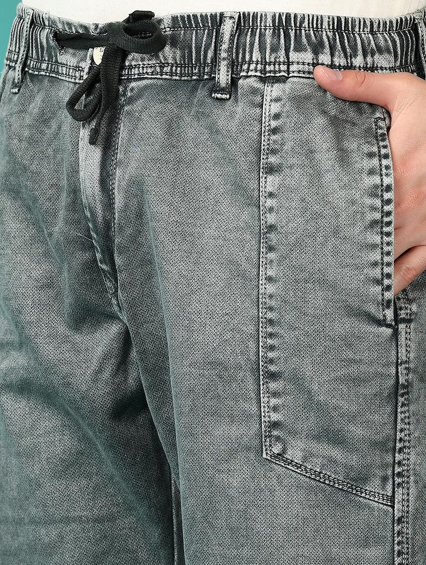 men olive solid mid rise regular fit jogger - 21569605 - Standard Image - 5
