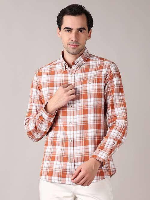 men long sleeve checkered casual shirt - 21569609 -  Standard Image - 0