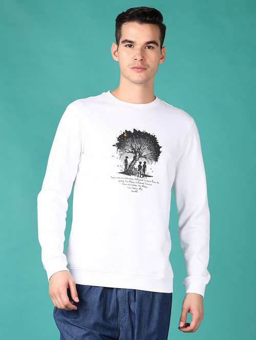 men long sleeves front print sweatshirt - 21569618 -  Standard Image - 0