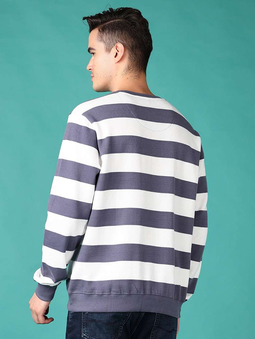 men long sleeves striped sweatshirt - 21569619 -  Standard Image - 3