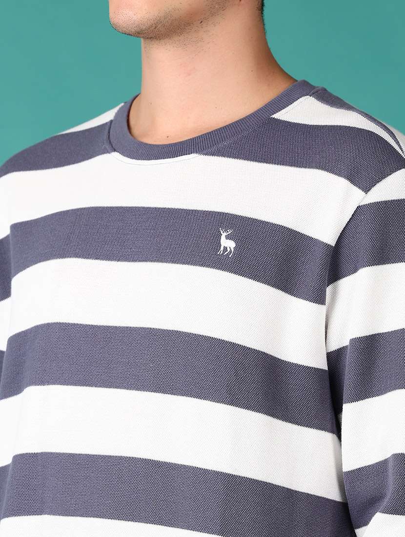 men long sleeves striped sweatshirt - 21569619 -  Standard Image - 5