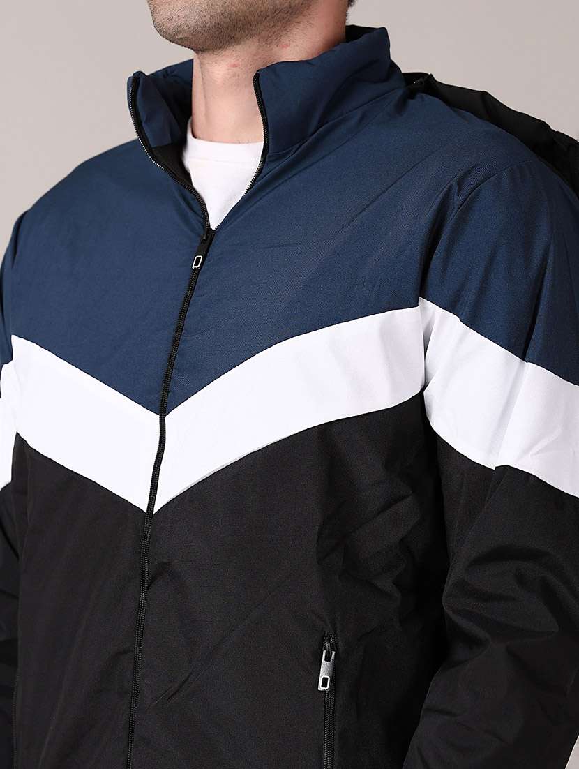 men color block long sleeve bomber jacket - 21569625 -  Standard Image - 5