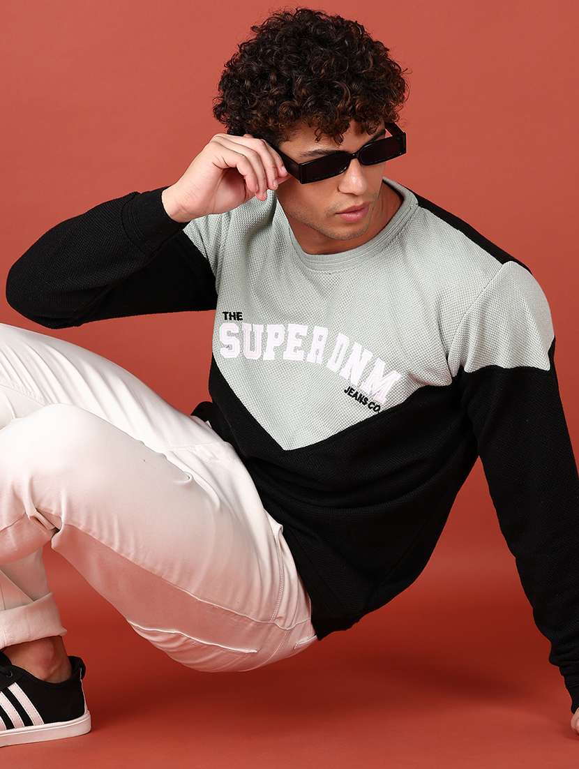 men color block long sleeve regular fit sweatshirt