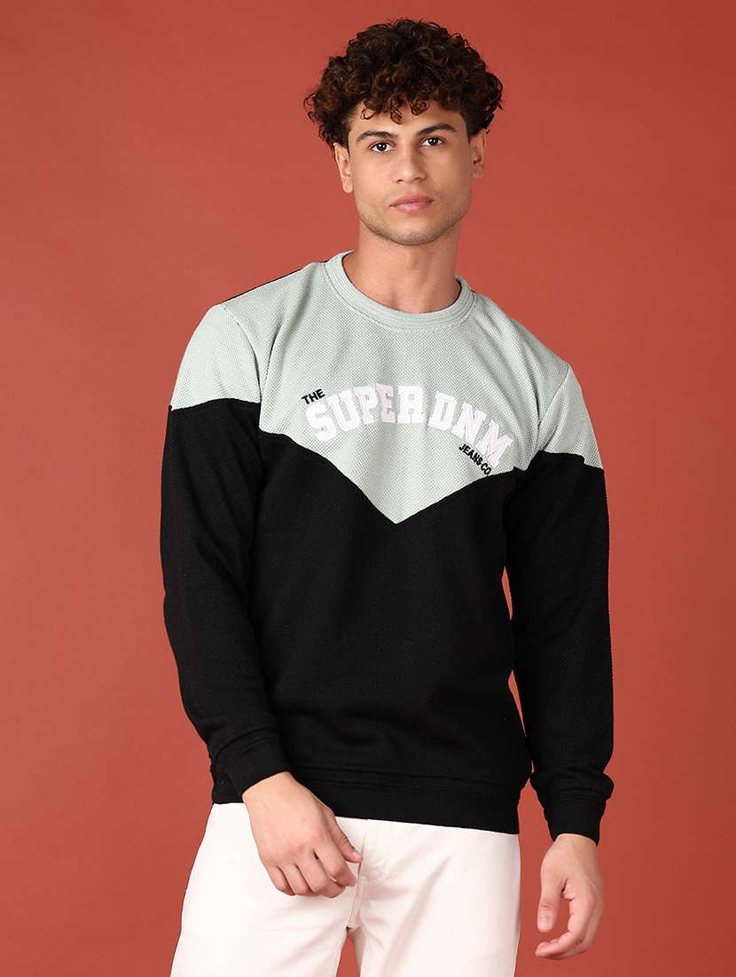 Men Color Block Long Sleeve Regular Fit Sweatshirt