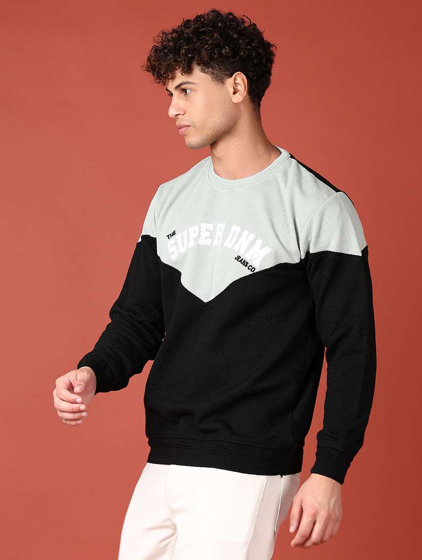 men color block long sleeve regular fit sweatshirt - 21569639 - Standard Image - 5