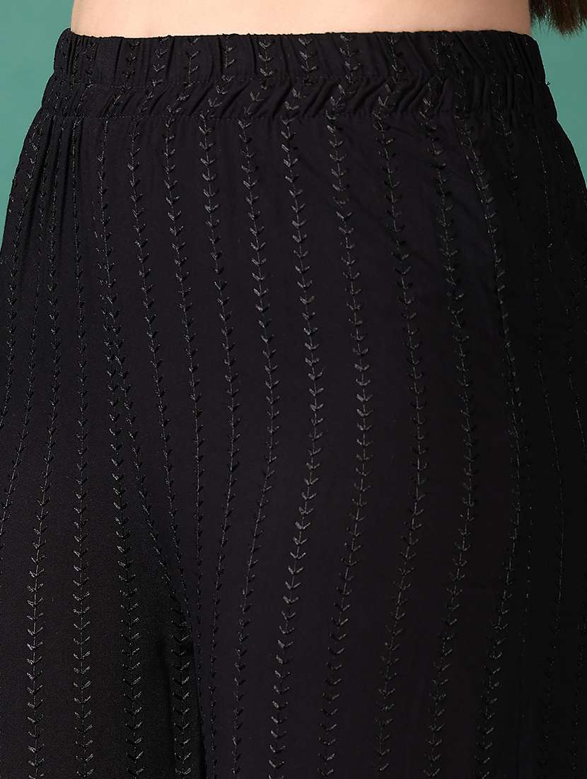 women black embroidered palazzo - 21569695 -  Standard Image - 5