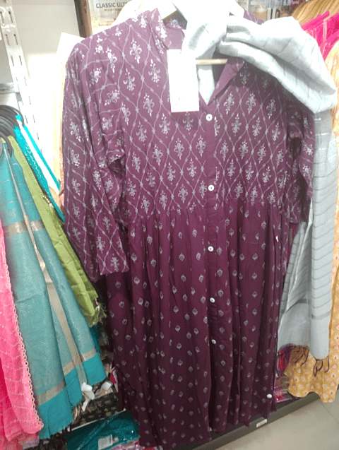 purple rayon ethnic dress - 21569706 -  Standard Image - 0