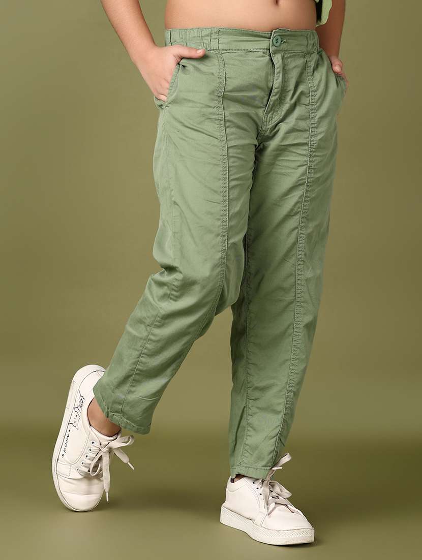 girls solid mid rise relaxed fit jean