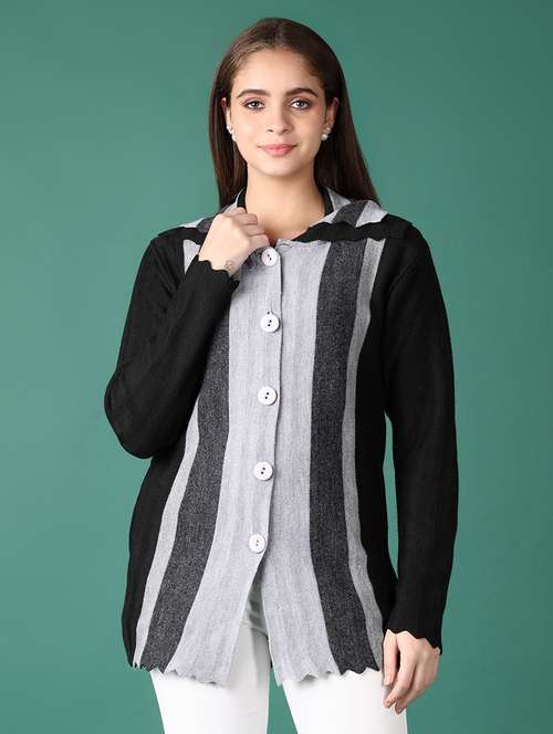 women striped long sleeve cardigan - 21569756 -  Standard Image - 0
