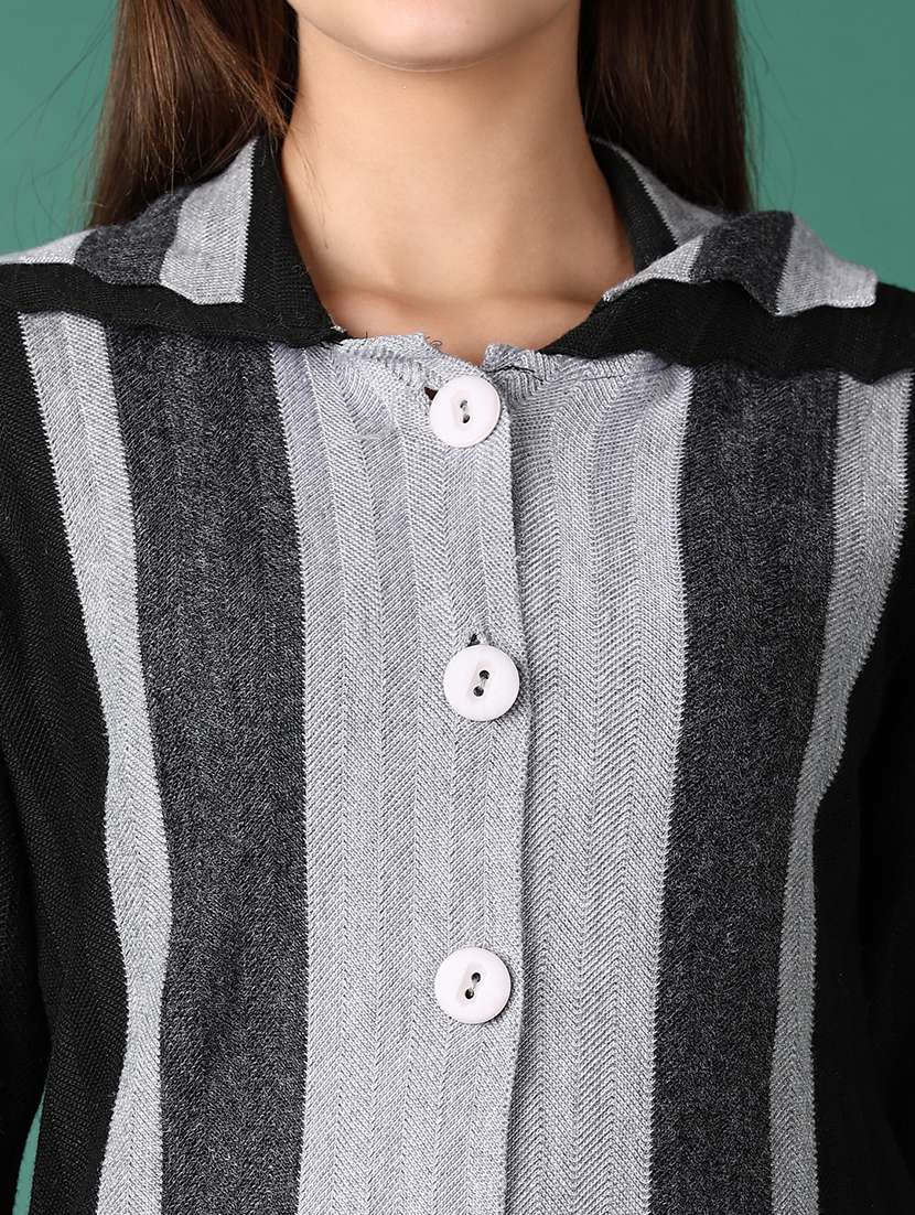 women striped long sleeve cardigan - 21569756 -  Standard Image - 5