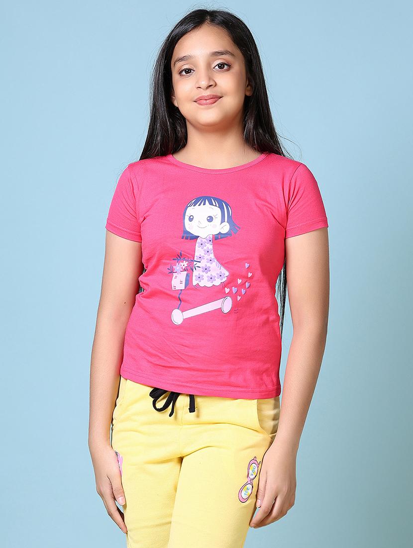 girls front print short sleeves tee - 21569795 - Zoom Image - 0