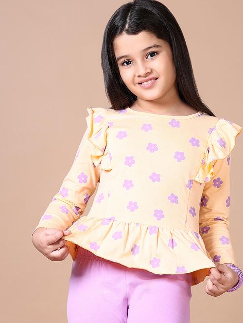 girls florals printed top & leggings full length set - 21569819 -  Standard Image - 0