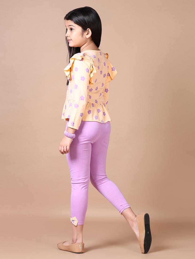 girls florals printed top & leggings full length set - 21569819 - Standard Image - 3