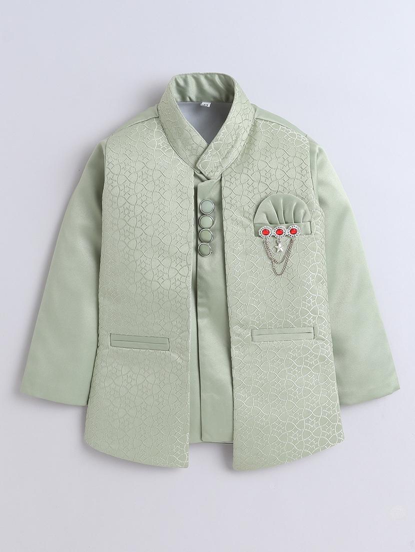 boys self design 3 pcs sherwani set - 21570392 - Standard Image - 3