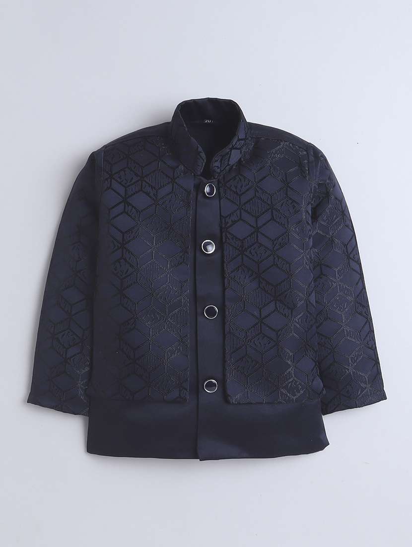 boys embroidered 3 pcs sherwani set - 21570433 -  Standard Image - 3