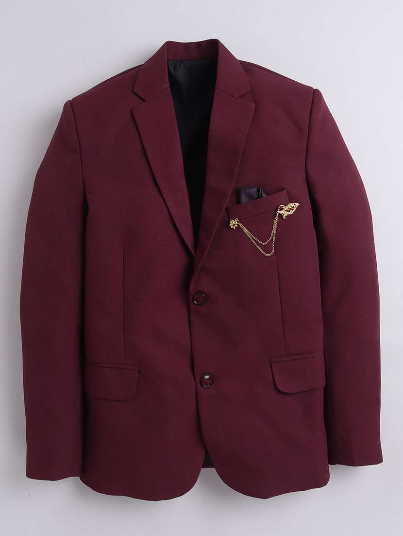 men solid single breasted partywear blazer