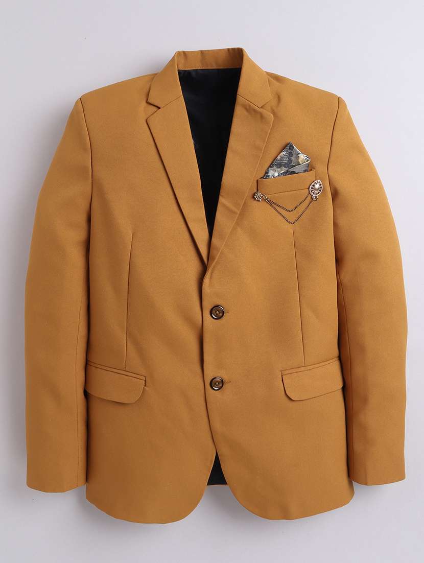 men solid single breasted partywear blazer