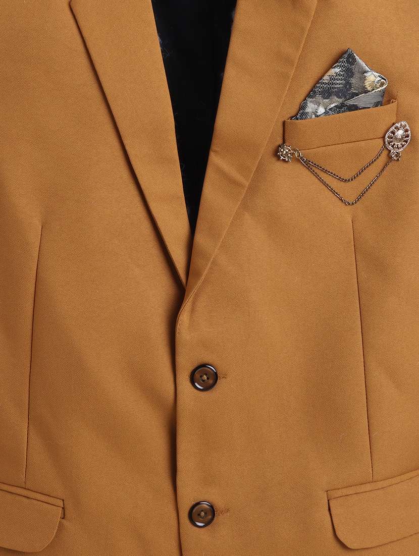 Men Solid Single Breasted Partywear Blazer - 21570473 -  Standard Image - 3