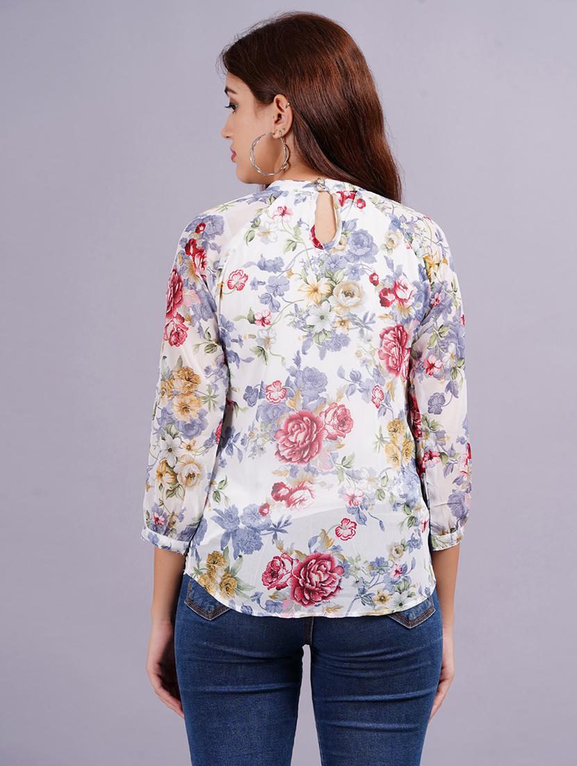women white floral printed regular top - 21570490 - Standard Image - 3