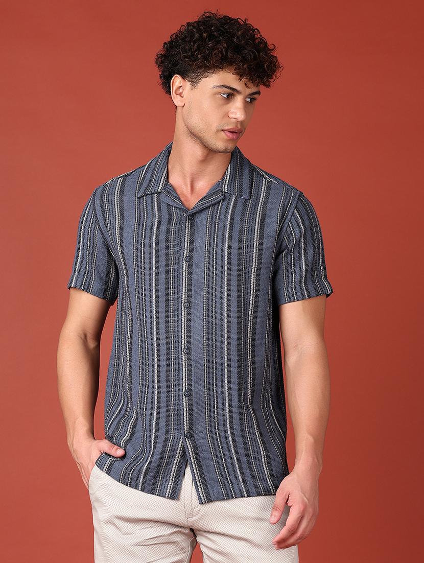 men striped short sleeve shirt - 21570658 -  Zoom Image - 0