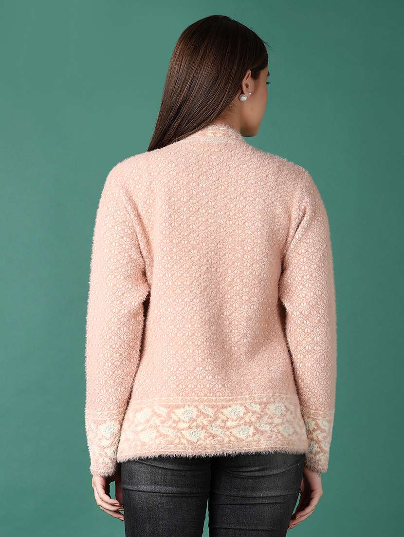 women self design long sleeve cardigan - 21570679 -  Standard Image - 3