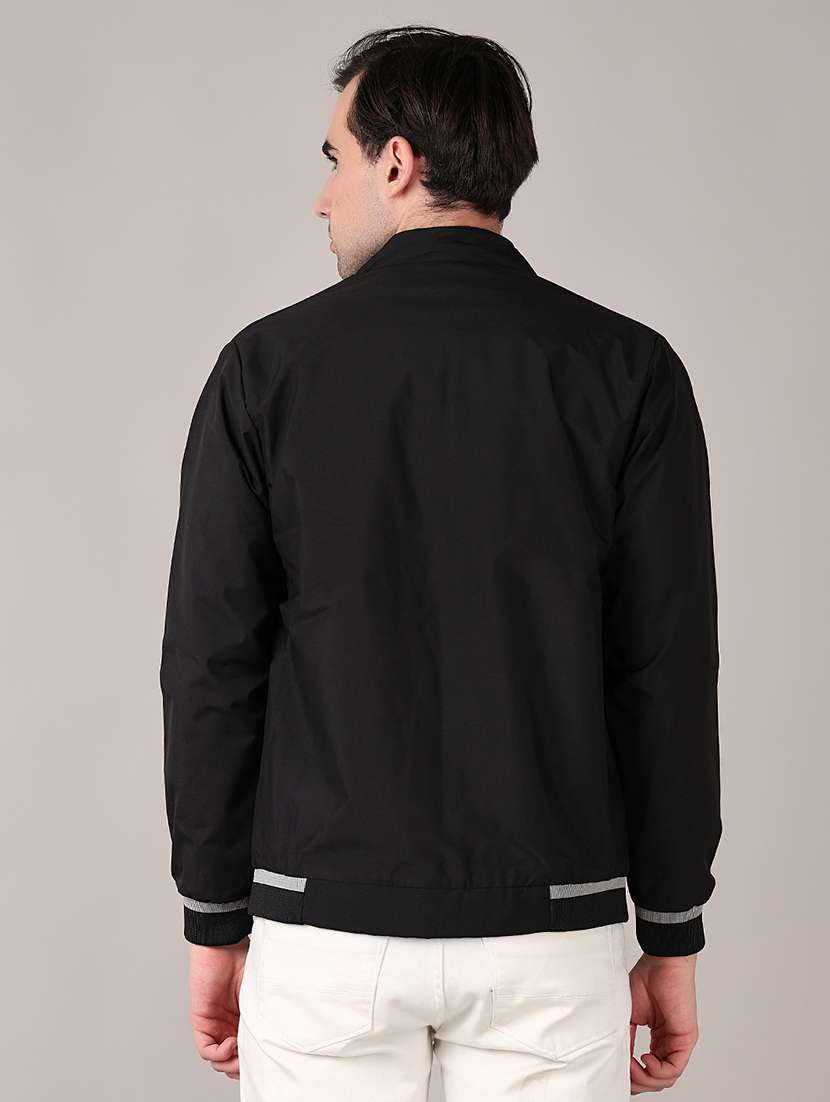 men solid long sleeve bomber jacket - 21570689 -  Standard Image - 3